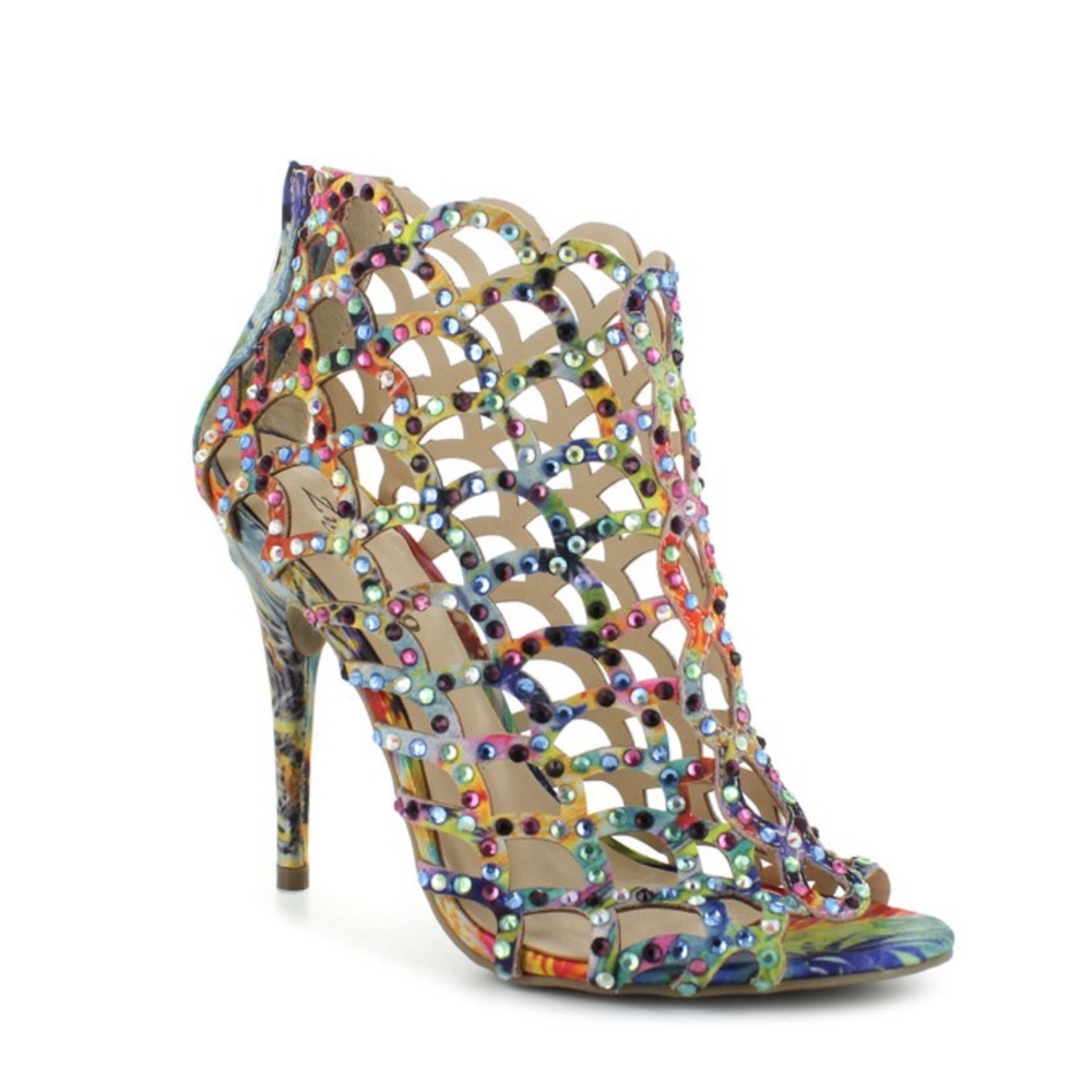 NEW Zigi Soho Duran colorful rhinestone heels